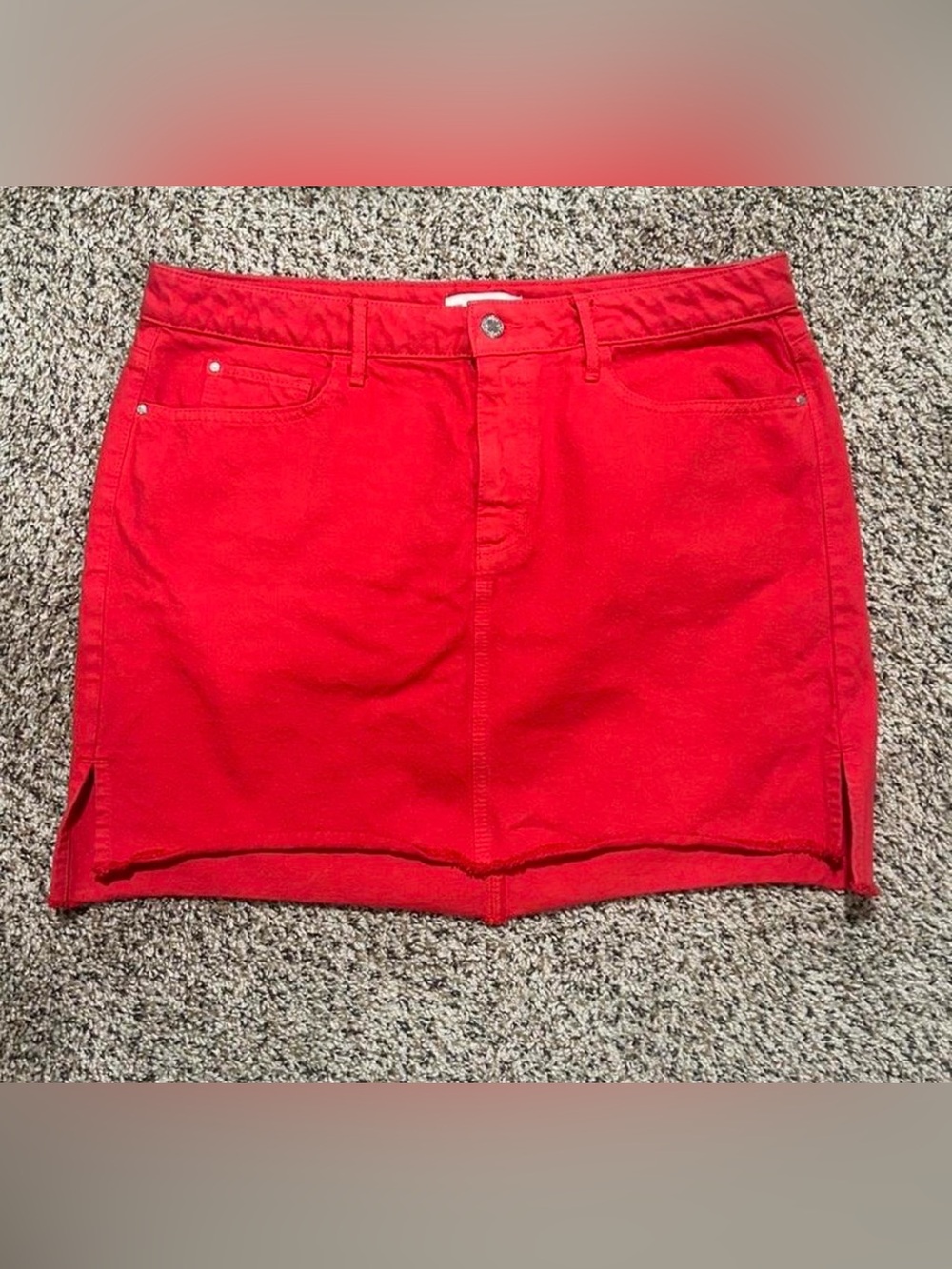 Guess Red Denim Mini Skirt